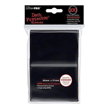 Ultra Pro Deck Protector Sleeves for Standard Size Cards | Black | 100-Count