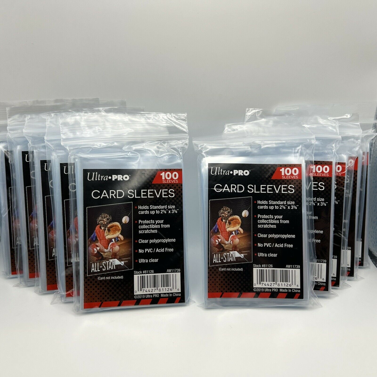 Ultra Pro 100 Rookie Card Toploaders + 100 Penny Sleeves Bundle - 3x4 Inch Card Protectors - View #2