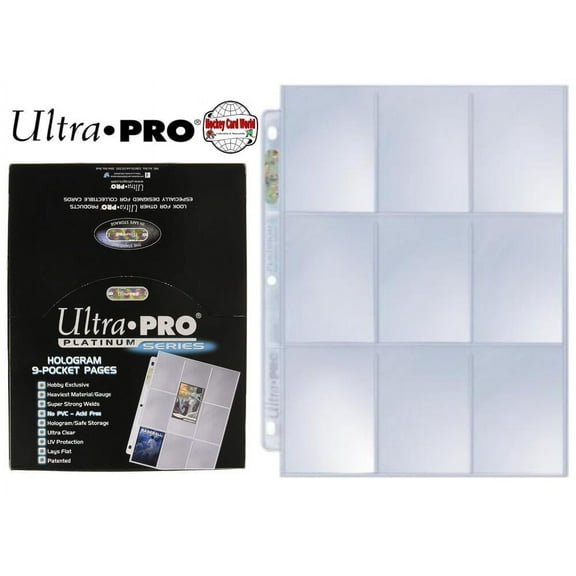 Ultra Pro Platinum - 9 Pocket Pages Sheets Protectors - 100 Sheet Box - Trading Cards Collectables