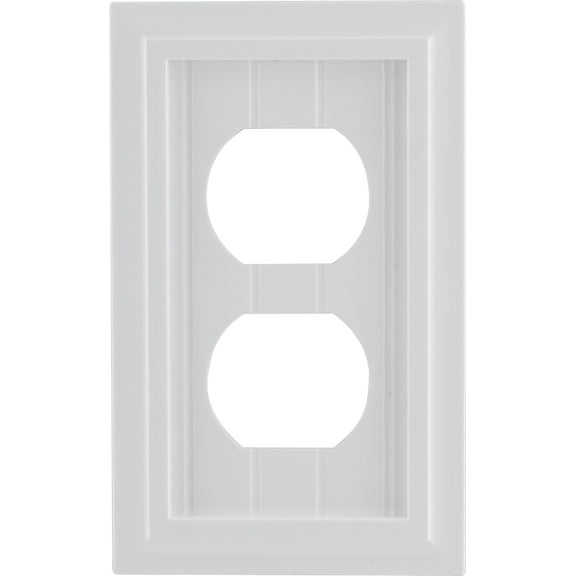 Ultra Pro Screwless Wallplate, Duplex Receptacle, Outlet Plate, White Coastal