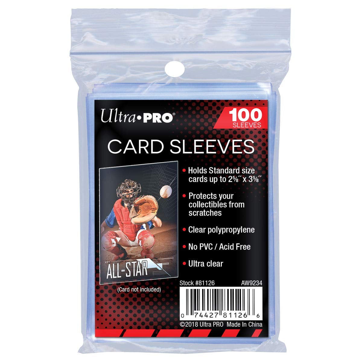 Ultra Pro Soft Card Sleeves 2-5/8" X 3-5/8", Ultra Clear, Paper (100Count)  - Walmart.com