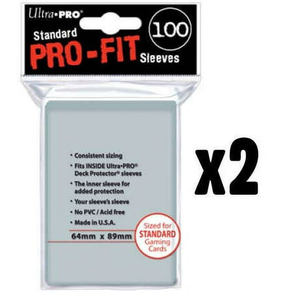 Ultra Pro - Standard Pro-Fit Sleeves - 2 PACKS (200 Total Sleeves)