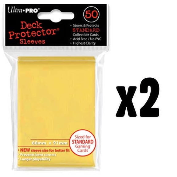 Ultra Pro - Standard Yellow Sleeves - 2 PACKS (100 Total Sleeves)