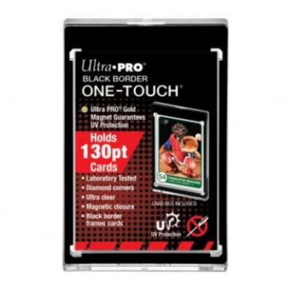 Ultra Pro UV ONE-TOUCH Black Border Magnetic Holder Holds 130 Pts Cards