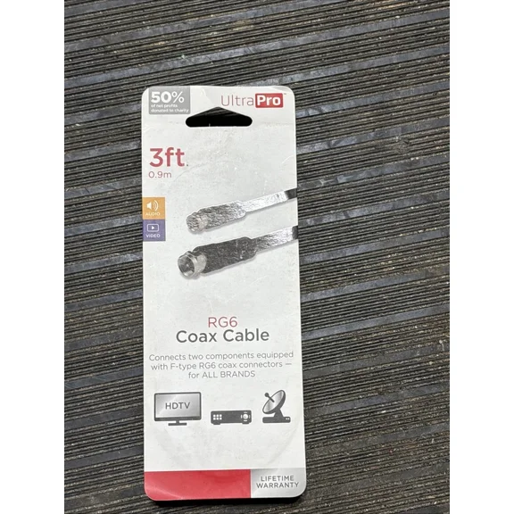 Ultra Pro Ultra Pro Rg6 Coaxial Cable- 3Ft- Black New