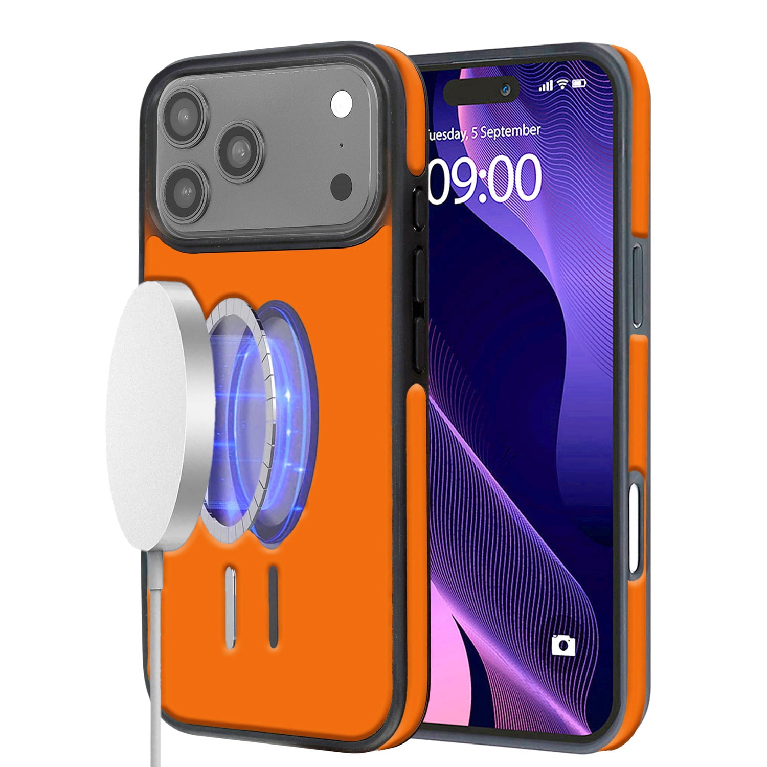 Ultra-Protective Full Coverage Leather Style Case for iPhone 17 Pro Max - Orange