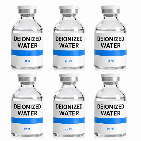 Ultra Pure Deionized Reconstitution Water Made in USA 6 Pack 30mL