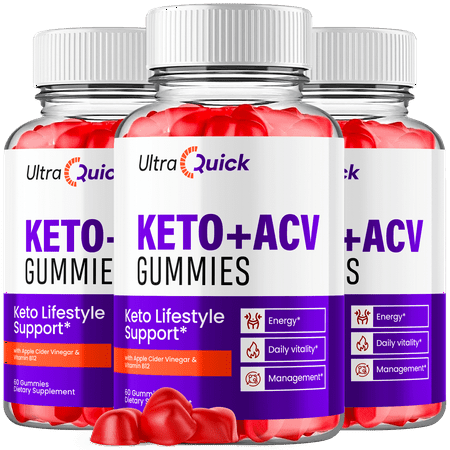 Ultra Quick Keto + ACV 1000MG Gummies Keto Lifestyle Support 3 Bottle Pack