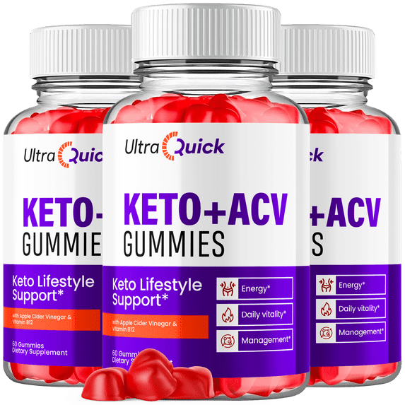 Ultra Quick Keto + ACV 1000MG Gummies Keto Lifestyle Support 3 Bottle Pack