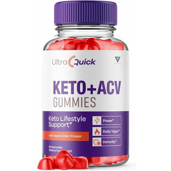 Ultra Quick Keto + ACV 1000mg Gummies Vitamin B12 Vitamin B6 Gut and Digestion Health UltraQuick Gummy