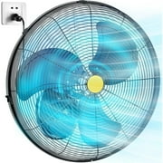 Easoger Industria Wall Mount Fan, 20 Inch High Velocity Metal Oscillating Fan, 3 Speeds, for Home Office Patio Garage Factory Greenhouse Farm Warehouse