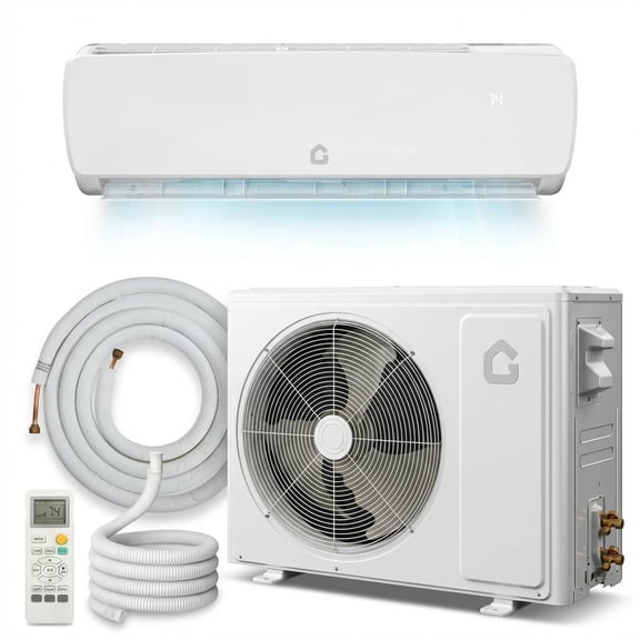 Ultra-Quiet 9000 BTU Mini Split Wall Mounted Air Conditioner & Heat Pump – 19 SEER2 Inverter – 3-in-1 Cooling, Heating & Dehumidifying – Covers up to 450 Sq.Ft – 230V – 10ft Installation Kit – White