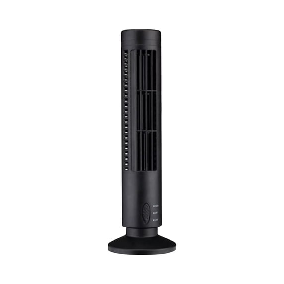 Ultra Quiet Air Circulation, 15 Inch Bladeless USB Tower Fan, 2-Speed Compact Oscillating Cooling Fan, Modern Space Saving Cooler for Office Bedroom