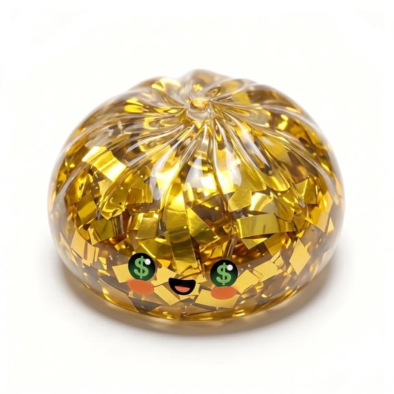 2026 Dumpling golden ticket edition Blind Box - Golden Squishy Bun The Original Mystery Dumpling Golden Edition , Golden 1 Pcs Slow-Rising Dumpling Shaped Stress Relief Ball for Adults