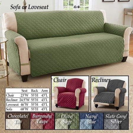Ultra Reversible Furniture Sofa Burgundy/Taupe Cover Protector