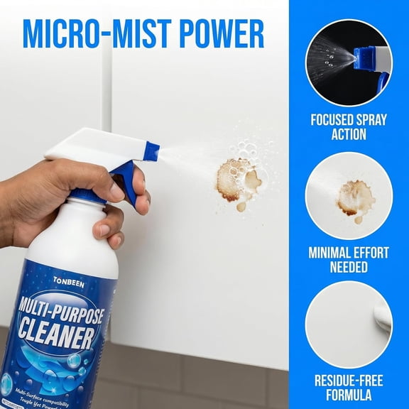 Ultra-Safe Touch Finish Cabinet & Door Cleaner Spray, Effectively Removes Fingerprints, Grease, Water Spots from White Furniture, Wooden Wardrobes, Smooth Surfaces, Laminates, Painted Finishes, 500ml