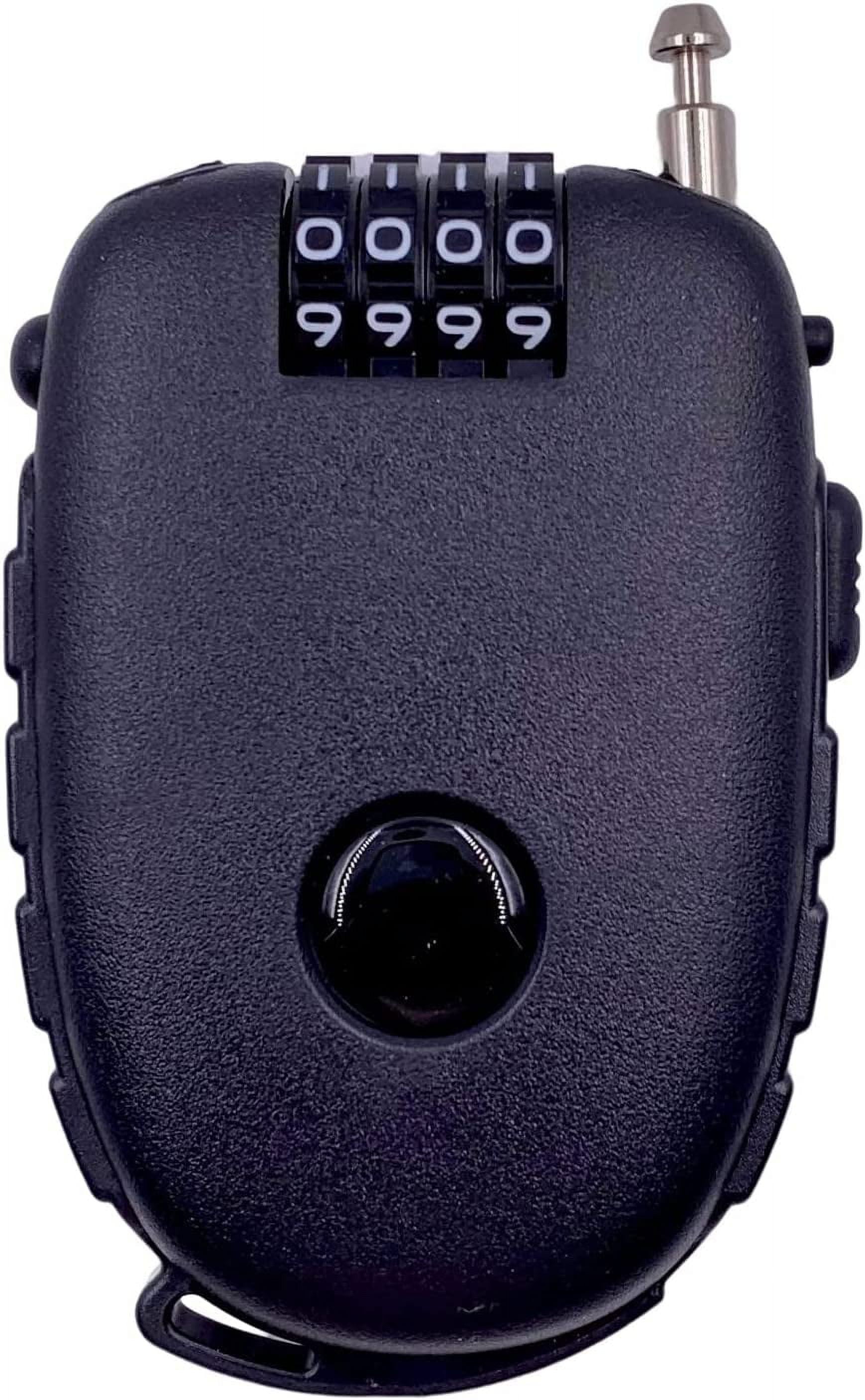 Super Safe 4-Digit Combination Lock, with 3 Feet Retractable Cable, Suitable for Bicycles, Skateboards, Scooters, and Baby Carriages