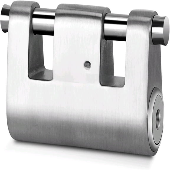 Ultra Secure Stainless Steel Lock - Heavy Duty Solid Cast Padlock - 3 Keys, 2 Rods, 7/16" Shackle, Push Cylinder, Rust Proof Outdoor Lock - Combo Security Chain for 2-Wheeled Vehicle (No Chain)