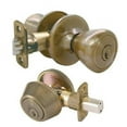 thumbnail image 1 of Ultra Security Antique Brass Deadbolt and Entry Door Knob Grade 3 KW1 1-3/4 in., 1 of 5