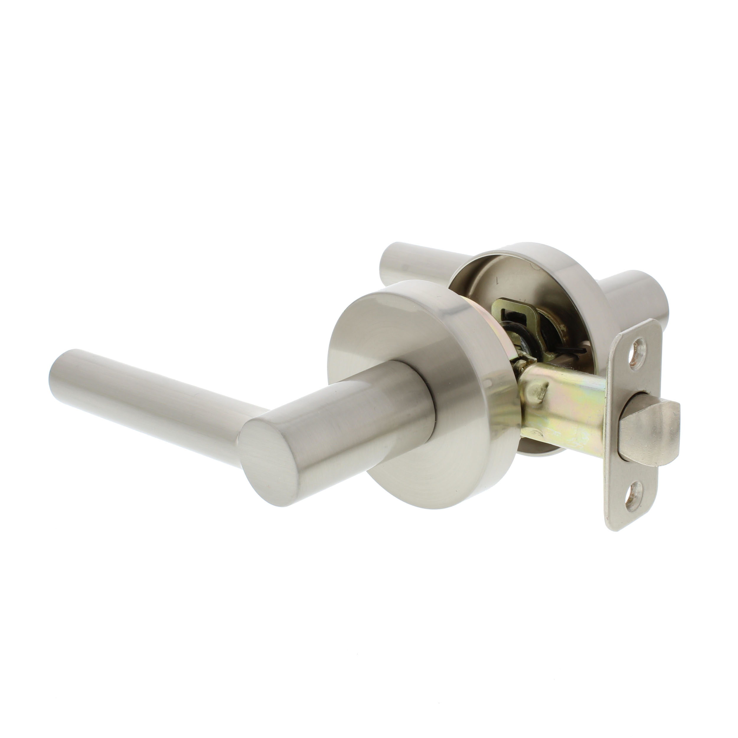 Ultra Security Windsor Hall/Closet Passage Round Rod Door Lever- Passage Lock Lever, Hall and Closet Lever (Satin Nickel, 1 Pack) - image 1 of 11