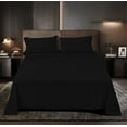 thumbnail image 1 of Ultra Series Rayon Made from Bamboo Sheet Set - Wrinkle Free -Softer than Cotton- Deep Pockets - 5 Piece - 2 Fitted Sheet, 1 Flat, 2 Pillowcases Split King, Black, 1 of 4
