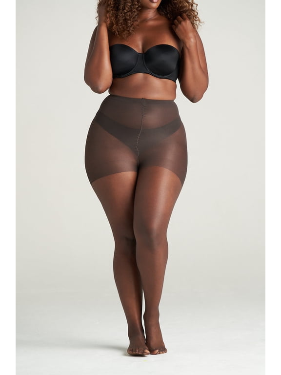 Women's Ultra Sheer Control Top Pantyhose Off Black XL, 1 Pair