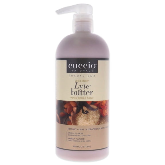 Ultra Sheer Lyte Butter - Vanilla Bean and Sugar by Cuccio Naturale for Unisex - 32 oz Body Butter
