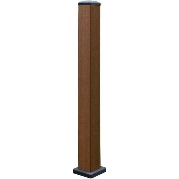 Ultra Shield 3.7 in. x 3.7 in. x 3.5 ft. Brazilian Ipe Composite Hemispheres 3.5 ft. Post Kit