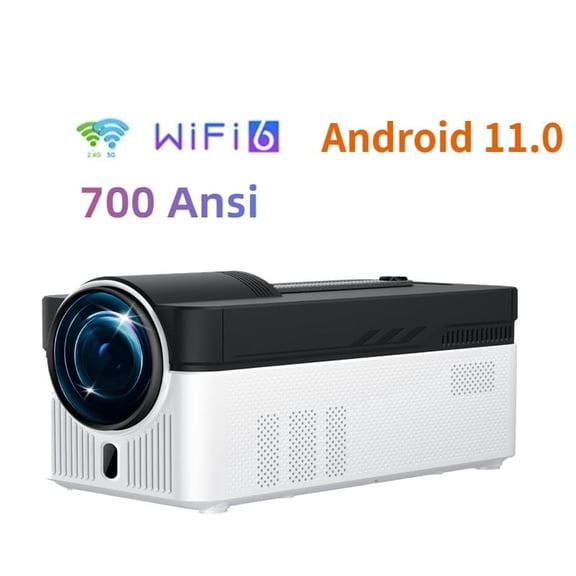 Ultra Short Throw 1080P Projector, 700 ANSI Lumens Smart Home Theater Projector with Android 11, WiFi 6 & Bluetooth 5.4, 2GB RAM 32GB ROM, Auto Electric Focus, 0.6:1 Throw Ratio, 40-200 Inch Display,