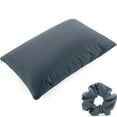 thumbnail image 1 of Ultra Silk Like Beauty Pillow Cover - Blend of 85% Nylon and 15% Spandex Means This Cover Is Designed to Keep Hair Tangle Free and Helps Skin - Bonus Matching Hair Scrunchie, Dark Slate, Queen, 1 of 5