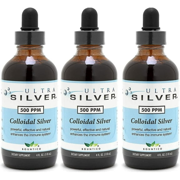 Ultra Silver Colloidal Silver | 500 PPM 4 Oz | 3 Pack