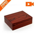 thumbnail image 1 of Ultra-Sleek 18 Note Hi Gloss Zebra Striped Wood Finish 7" LCD Video Jewelry Box- Over 400 Song Choices, 1 of 4