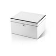 thumbnail image 1 of Ultra Sleek Pearl White Lacquer 18 Note Music Jewelry Box SUPER DEAL SAVE 72% - Can't Take My Eyes Off You, 1 of 2