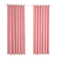 thumbnail image 1 of Ultra Sleep Well Energy Saving Thermal Insulated Textured Thick Linen Pair Curtains Blackout Curtains Room Darkening Curtains Textured Grommet Window Curtains for Living Room Size 100*250 (Pink), 1 of 4