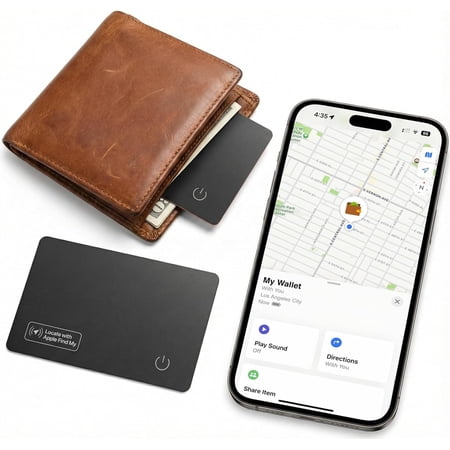 Ultra Slim Air Card Tag: 2026 MFi Certified Wallet Smart Tracker Card - Compatible with Apple Find My Wallets Finder ng Cards Tags, Keep Track Item Locator of Luggage, Passport, Purse, Backpack