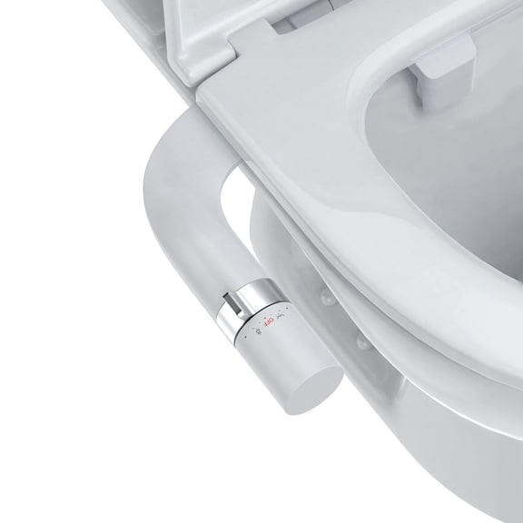 Ultra-Slim Bidet Attachment, Non-Electric Toilet Bidet with Dual Self-Cleaning Nozzles, Adjustable Water Pressure for Frontal and Rear Wash, Easy Installation, Chrome