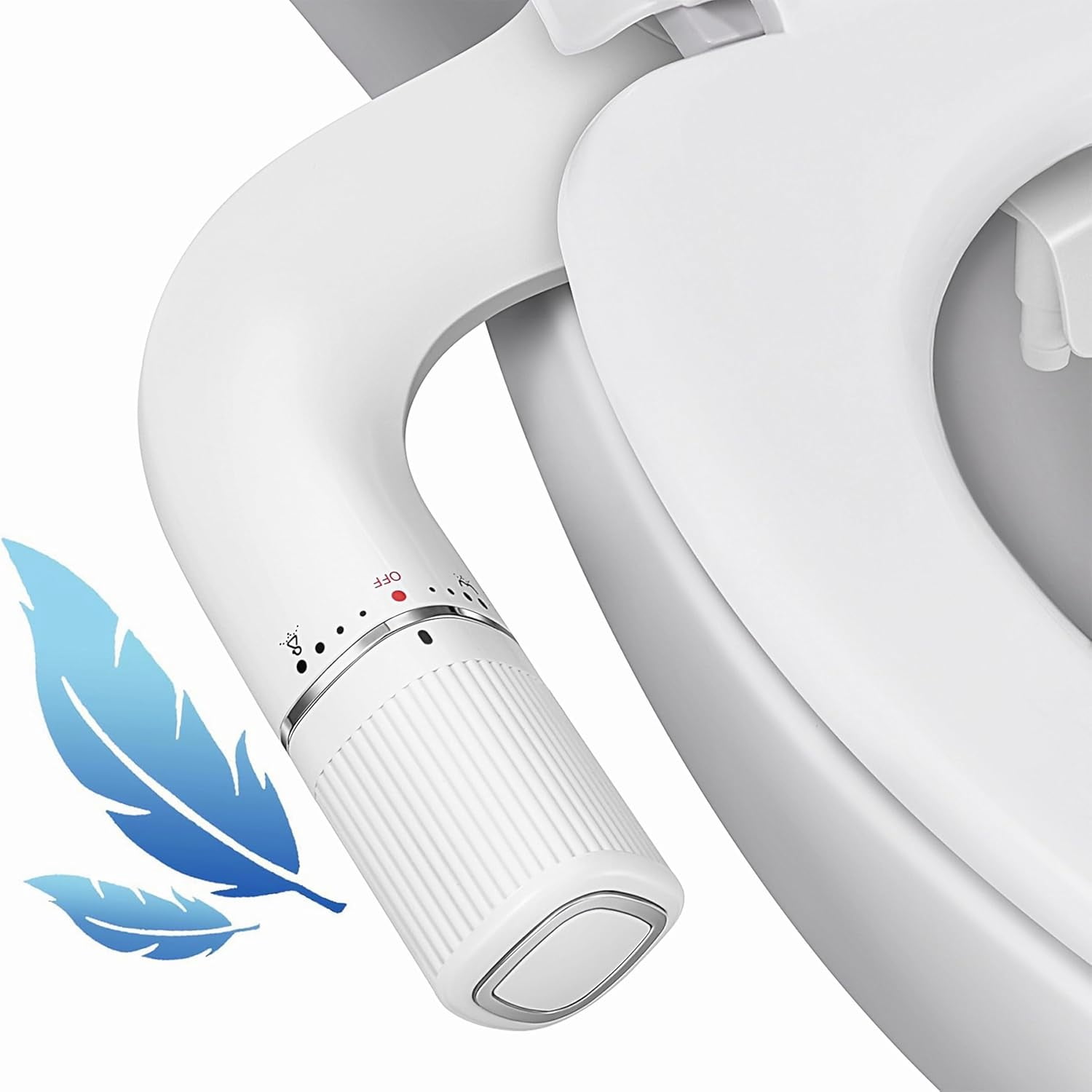Ultra-Slim Bidet Attachment for Toilet - Dual Nozzle (Frontal & Rear Wash) with Adjustable Cold Water Pressure and Stainless Steel Inlet - Hygienic Solution for Fresh Cleanliness