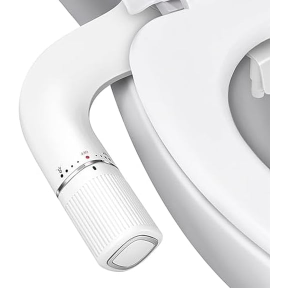 Ultra-Slim Bidet Attachment for Toilet - Dual Nozzle (Frontal & Rear Wash) with Adjustable Cold Water Pressure and Stainless Steel Inlet - Hygienic Solution for Fresh Cleanliness, Silver 2 Pcs