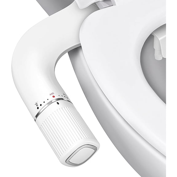 Ultra-Slim Bidet Attachment for Toilet - Dual Nozzle (Frontal & Rear Wash) with Adjustable Cold Water Pressure and Stainless Steel Inlet - Hygienic Solution for Fresh Cleanliness, Silver 2 Pcs