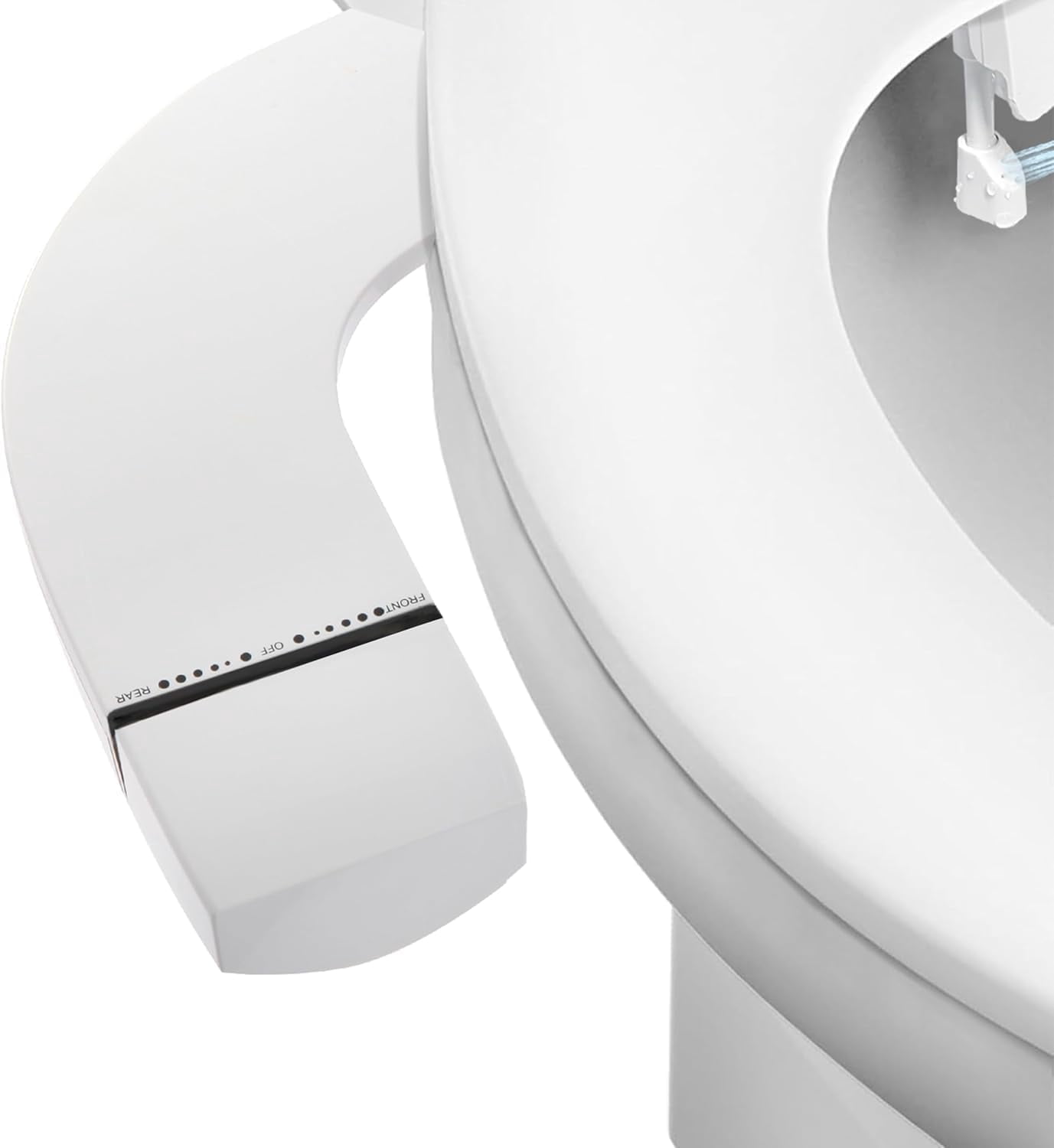 Ultra-Slim Bidet Attachment for Toilet, Dual Nozzle (Frontal & Rear Wash) with Self-cleaning, Non-Electric Bidet Toilet Seat Attachment with Adjustable Water Pressure, White