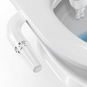 Ultra-Slim Bidet Attachment for Toilet, 2 Nozzle with Self Cleaning, Non-Electric White, 1 Pack, 15inch
