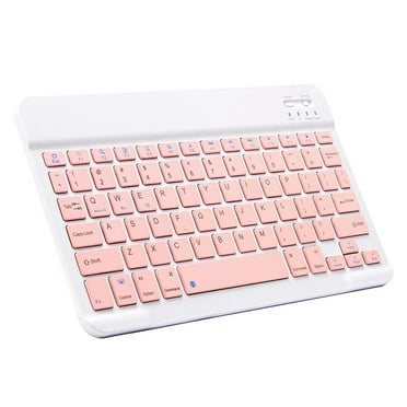 Ultra-Slim Bluetooth Keyboard Portable Mini Wireless Keyboard Rechargeable For Ios Android Windows - 10 Inch-pink