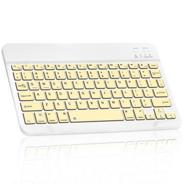 Ultra-Slim Bluetooth rechargeable Keyboard for BLU M8L 2022 and all Bluetooth Enabled iPads, iPhones, Android Tablets, Smartphones, Windows pc -Banana Yellow