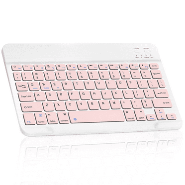 Ultra-Slim Bluetooth rechargeable Keyboard for ‎INSIGNIA ‎NS-65F501NA22 and all Bluetooth Enabled iPads, iPhones, Android Tablets, Smartphones, Windows pc - Flamingo Pink