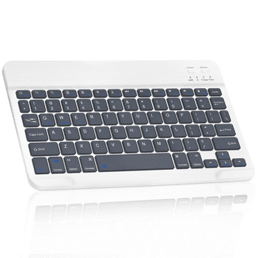 Ultra-Slim Bluetooth rechargeable Keyboard for Lenovo Tab M8 (FHD) and all Bluetooth Enabled iPads, iPhones, Android Tablets, Smartphones, Windows pc - Shadow Grey