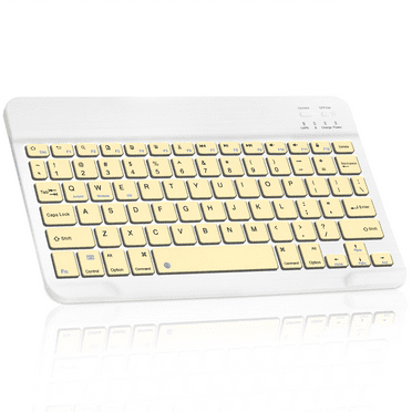 Ultra-Slim Bluetooth rechargeable Keyboard for Oppo Find X3 and all Bluetooth Enabled iPads, iPhones, Android Tablets, Smartphones, Windows pc -Banana Yellow