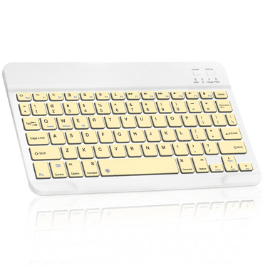 Ultra-Slim Bluetooth rechargeable Keyboard for Oppo Pad and all Bluetooth Enabled iPads, iPhones, Android Tablets, Smartphones, Windows pc -Banana Yellow