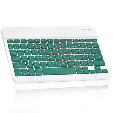 Ultra-Slim Bluetooth rechargeable Keyboard for Axon 20 4G and all Bluetooth Enabled iPads, iPhones, Android Tablets, Smartphones, Windows pc - Jade Green