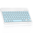 thumbnail image 1 of Ultra-Slim Bluetooth rechargeable Keyboard for Mate X2 and all Bluetooth Enabled iPads, iPhones, Android Tablets, Smartphones, Windows pc - Sky Blue, 1 of 5