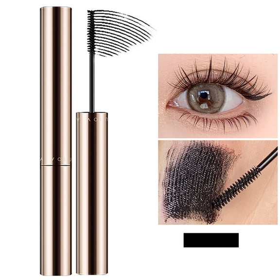 Ultra-Slim Brush Tubing Mascara for Mature Lashes, Waterproof Black Mascara With Fine Tooth Comb Brush, Smudge-Proof, No Clumping and Long-Lasting, Volume and Lengthening